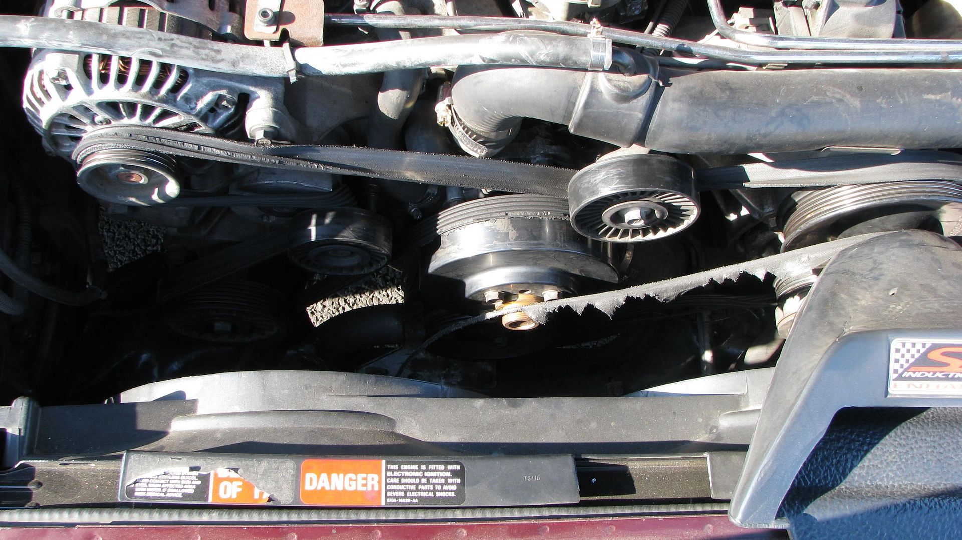 A nicely shredded serpentine belt